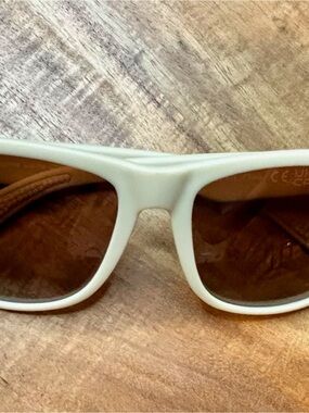 Men's White Frame Sunglasses with Brown Lenses